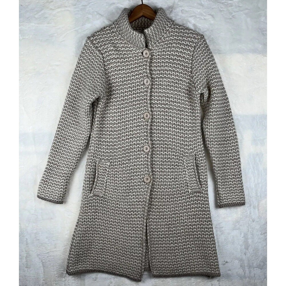 Cocogio Cardigan Womens M Striped Wool‎ Blend Heavy Knit Made in Italy Feminine
